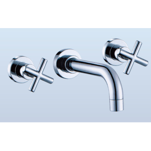 Dual Handle Basin Mixer Tap Vintage 3 Hole Wall Mounted Basin Faucet Manufactory