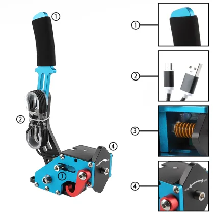 Logitech Racing Game Handbrake with 16-bit Hall Sensor USB