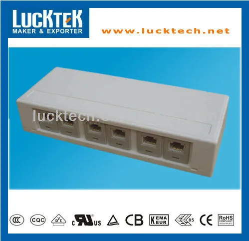 surface mount 6 ways RJ45 socket
