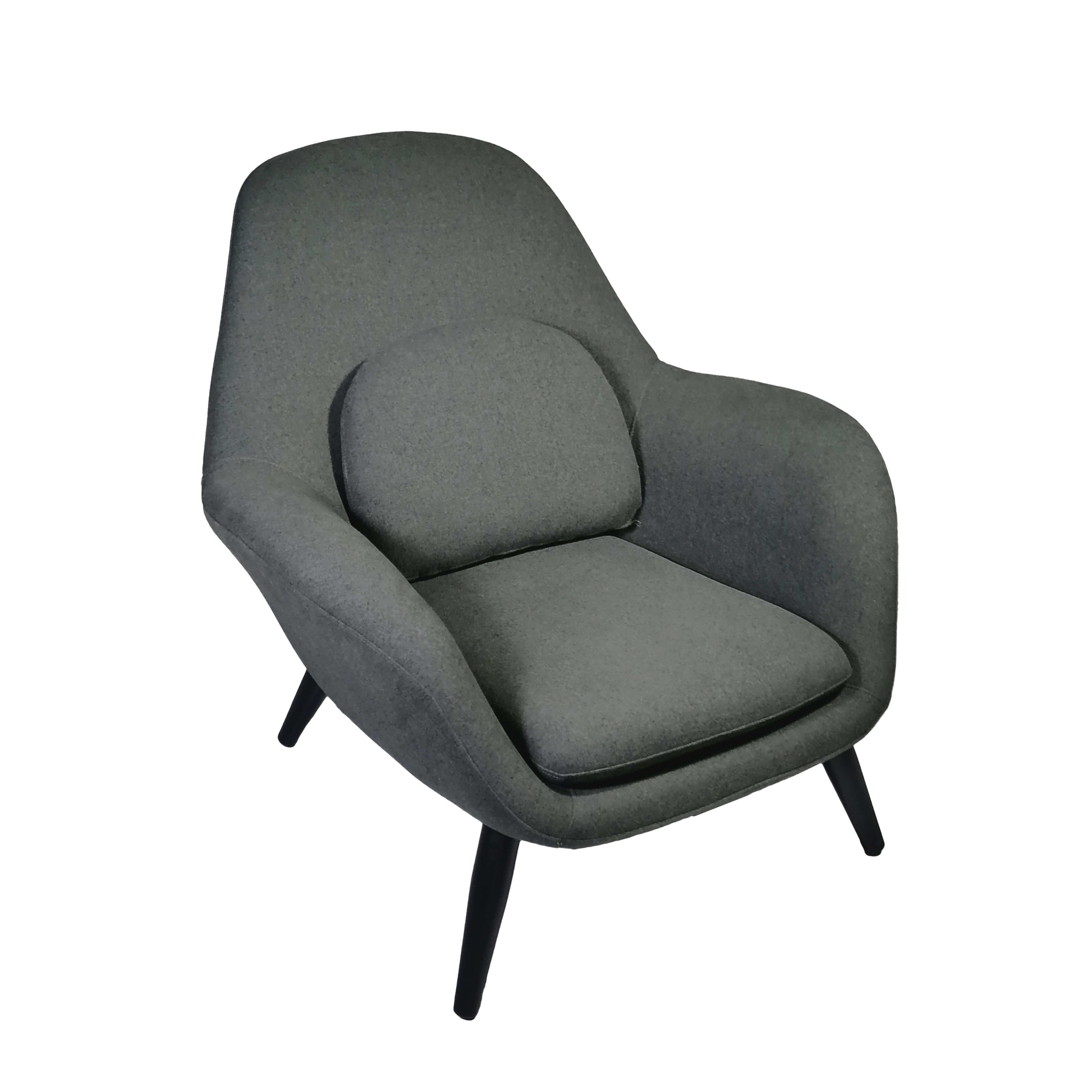 Hotel Furniture Leisure European Moulded Foam Upholstered Fabric Relax Lazy Easy Arm wood feet high-end space swoon lounge chair for hotel guest room