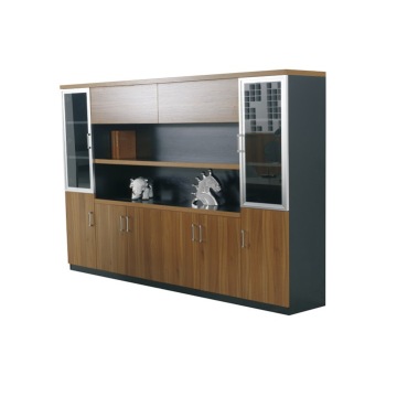 Современный книжный шкаф из цельного дерева со стеклянной дверью 2 м