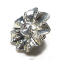 mode berlian imitasi peregangan jari cincin untuk cincin perhiasan logam rhodium Partai perempuan