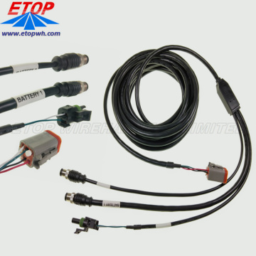 gegoten waterdichte M12 kabel met 1to3 split SR