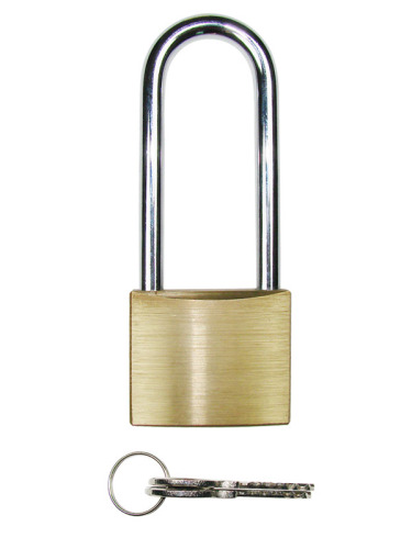 50mm High Quality Brass Padlock with long-shackle