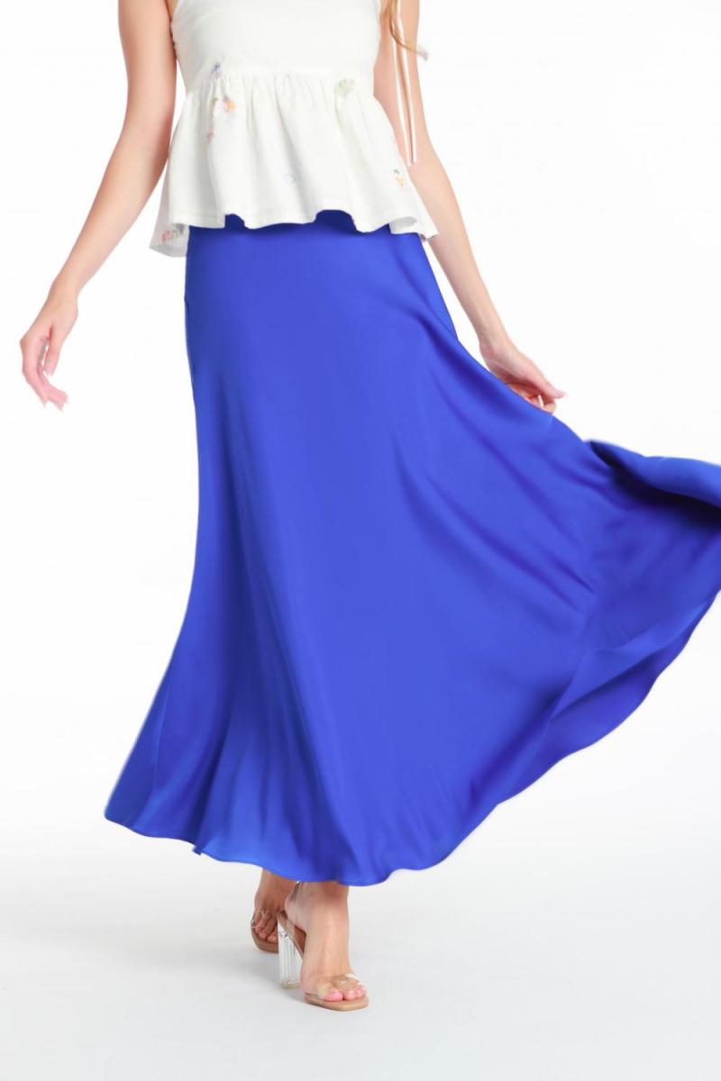 Satin Mermaid Midi Skirt