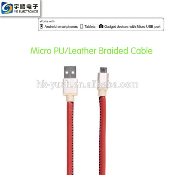 Micro Leather Cable for Samsung /Android Mobile Phone