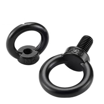 DIN 580 Metric Black Hook eybolts ในเกรดเหล็กคาร์บอน 4.8, 8.8, 10.9, 12.9