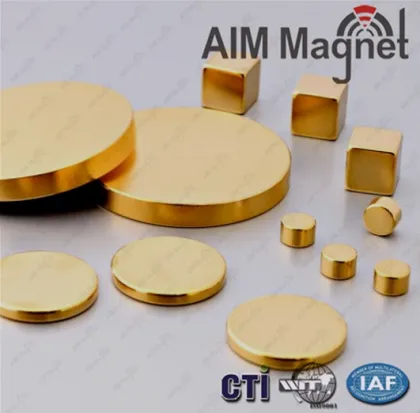 Disc Shape N52 Disc Magnets with golden coating 5x1mm