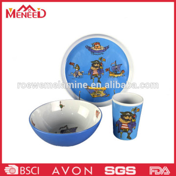 Latest style porcelain childs 3pcs dinnerware set