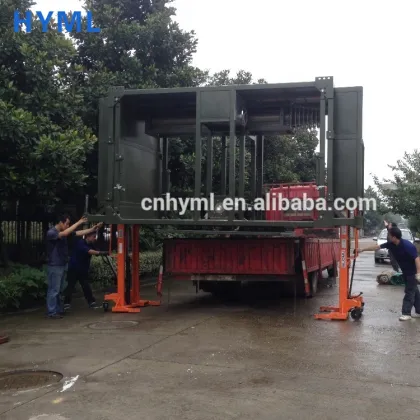 Mobile Telecommunication Base Station with Hydraulic Lifting Device