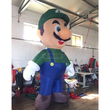 Customized Outdoor Inflatable Luigi Mascot for Business Advertising