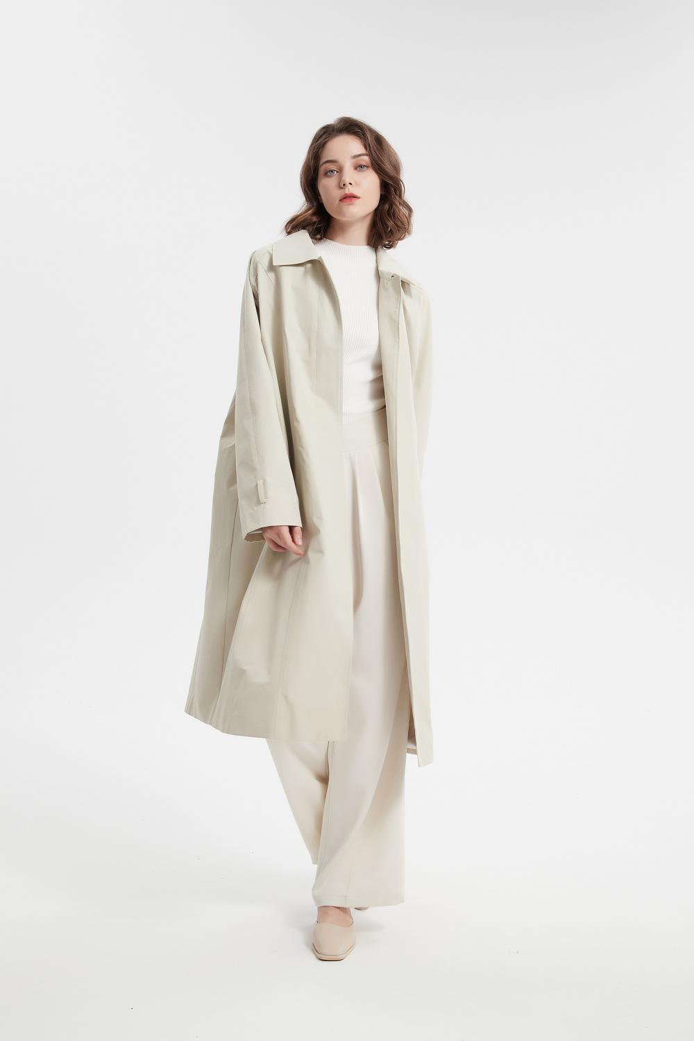 Long Sleeve Polyester Lapel neck Long Jacket Coat