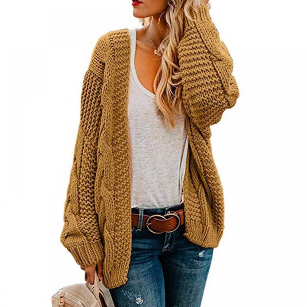 Long Sleeve Chunky Knit Cardigan Sweaters