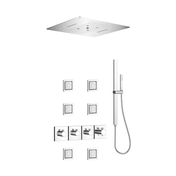 Thermostatic shower set for concealed installation