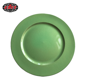 Glitter Green Plastic Charger Plate