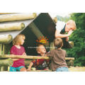 Outdoor Wooden Climbing Playhouse Playground Untuk Anak-Anak