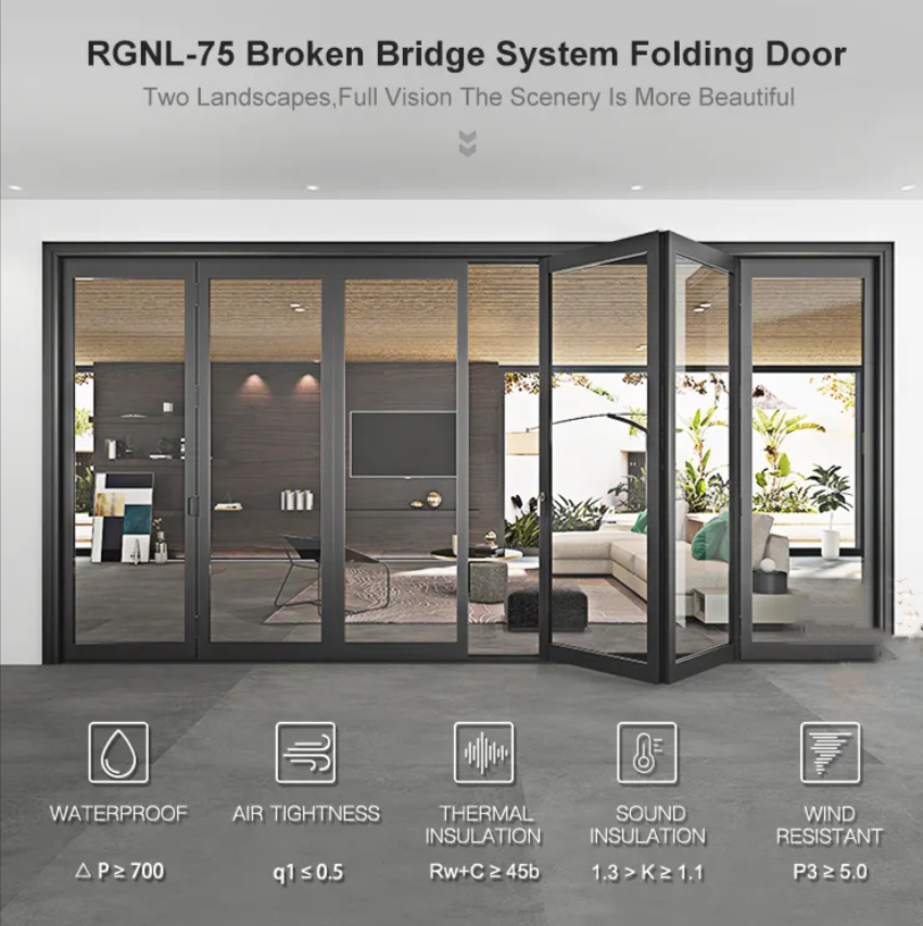 Aluminum folding doors