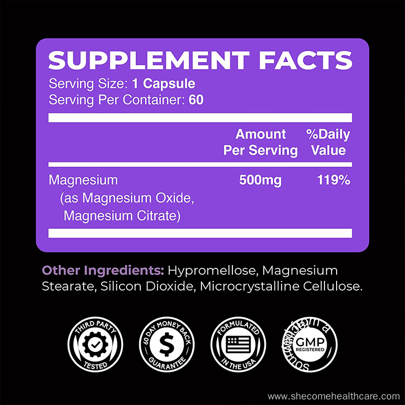 OEM Magnesium Muscle Function Magnesium Complex capsules