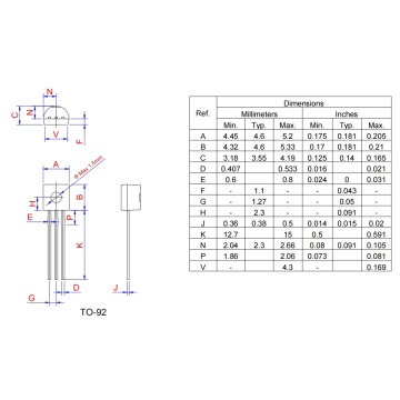 MCR100-8 Series 0.8A TO-92 Sensitive SCR