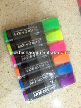 New flat Highlighters marker pen PVC bag & color box packing