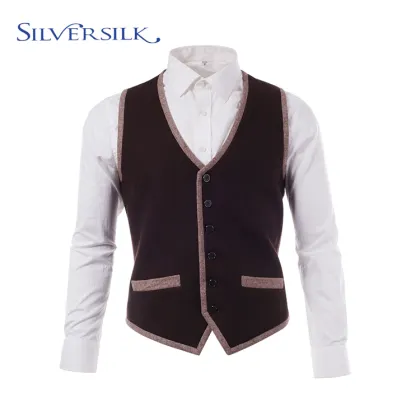 Vintage brown men tuxedo vest for suit