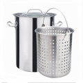 Stainless Steel Stock Pot with raised basket steamer