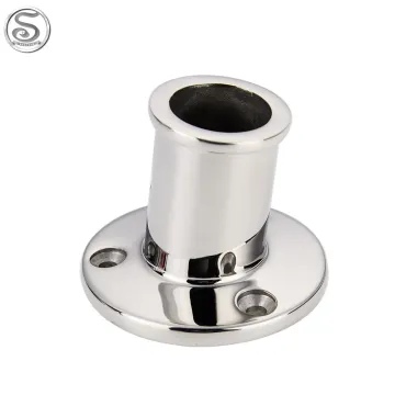 90 Degree Stainless Steel Round Tube Seat Yacht Rail Base 316 Mirror Polished Flange