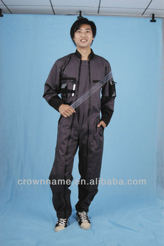 MEN'S CONTRAST COTTON OVERALL WITH ADJUSTABLE ANKLES