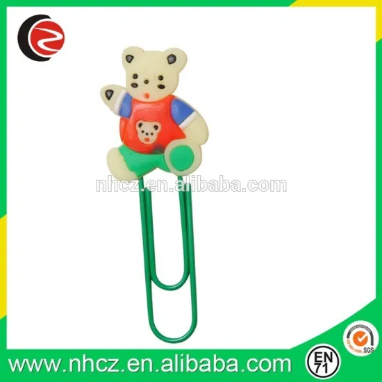 Animal Bookmark Bear Soft Paper Clip