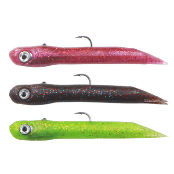 120mm 28g Jig Head Soft Plastic Bass Fishing Bait TPE Tube Worm Lure - 2pcs/box