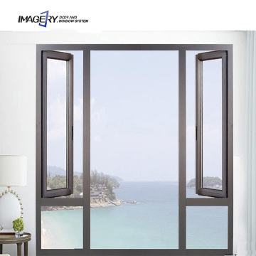 Double Glazed Aluminum Casement Windows with Heat Insulation and Roller Blind for Home Villas
