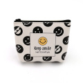 Emoji smile style PU make up coin purse