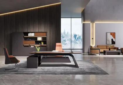 Wood veneer office desk