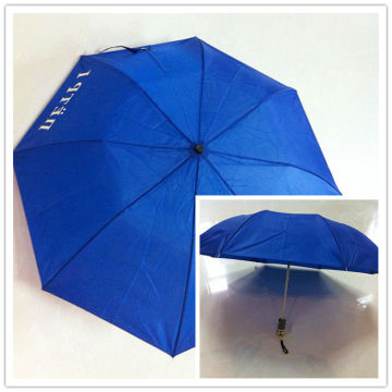 2 fold advertising umbrella with plastic handle printed logo
