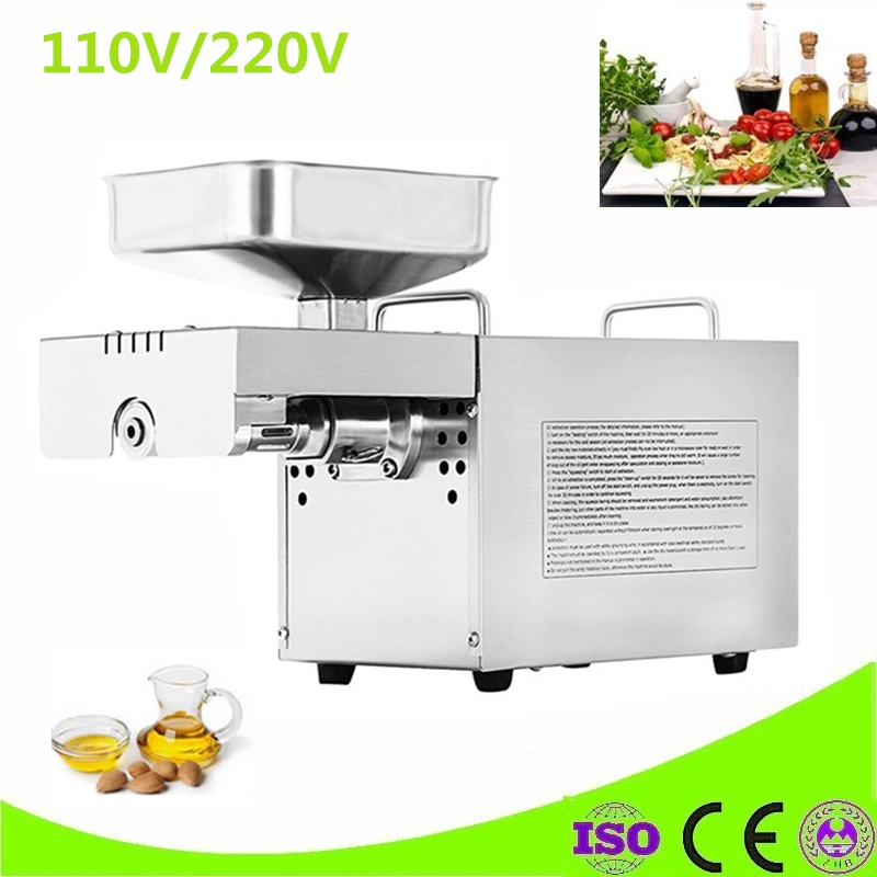 Hot And Cold Mini Oil Pressing Machine Soybean Home Use Oil Pressers Cold Peanuts Electric Stainless Steel Oil Press Machine