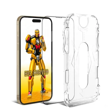 Full Coverage Silk Tempered Glass Screen Protector Kit for iPhone 11/12/13/14/15 Pro Max Plus