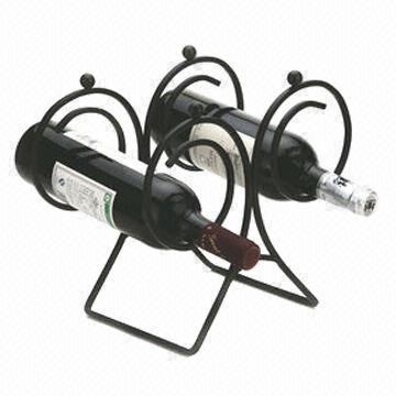 Two Bottle Wine Rack, 283 x 180 x 160mm, Steel in Black Powder Coated