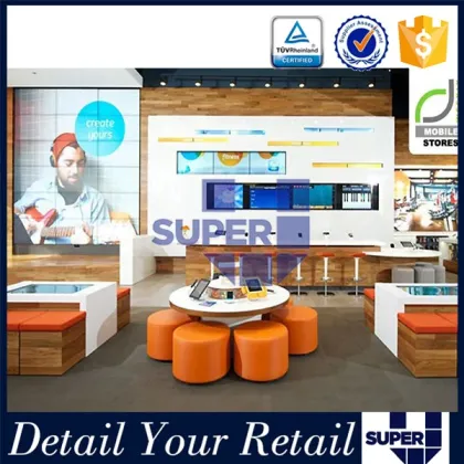 Delicate warmtone shop furniture mobile shop decoration