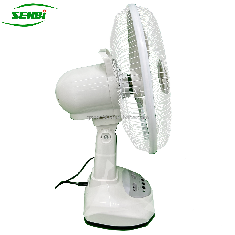 Senbi 12 Inch Ac/dc Solar Rechargeable Table Fan With Solar Panel And ...