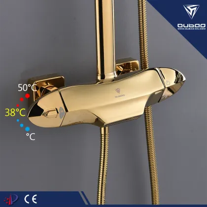Golden Three Ways Bath Shower Faucet Set