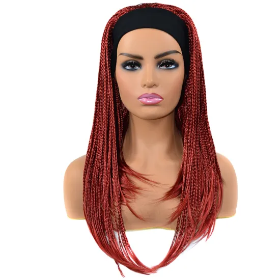 Wholesale 18 Inch Long High Quality Ombre Color  Afro Braided Wigs Perruque Synthetic Wigs With Highlights For Black Women