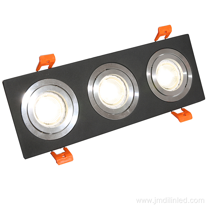 White Recessed Rectangular LED Triple Heads Ceiling light