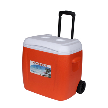 Outdoor Camping Picnic Cooler Box: 28L Durable Plastic Ice Chest with Wheels