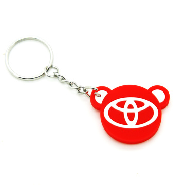 colorful 360 rubber silicone custom keychain