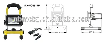 Hot selling!!!outdoor strongest led 5watt rechargeable flood light