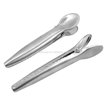 Stainless Steel Food Bag Sealing Clip/Metal Coffee Bag Clips/ Reusable Resealable Freezer Storage