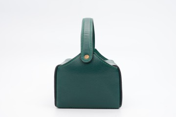 Peacock Feather Leather Tissue Box Holder