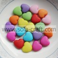 5*11.5*12.5MM Frosted Opaque Colors Acrylic Heart Spacer Beads Pattern 