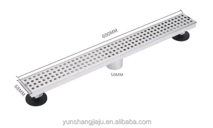 Reversible Cover Rectangular Drain: Stainless Steel Linear Shower Floor Drain