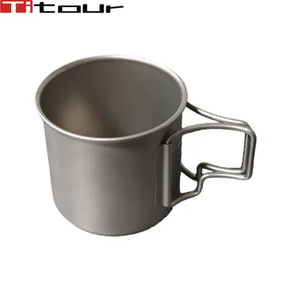 Titanium Cup with Foldable Handle